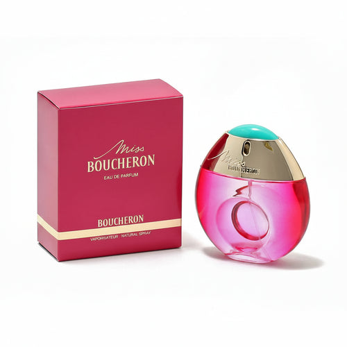 Boucheron perfume bottle and packaging on a white background
